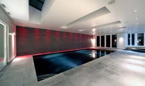 Attractive lighting around swimming pool