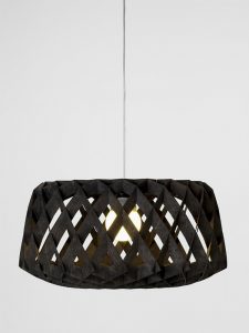 Wooden pendant light shade black