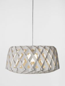 Wooden pendant light shade white