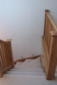 Stairs with low level wall lights