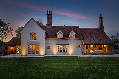 Farmhouse In Essex with new home lighting